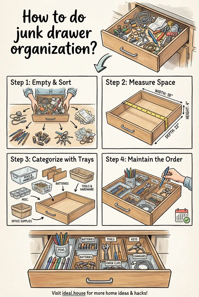 Junk Drawer Organization: 4 Easy Steps to Declutter Fast
