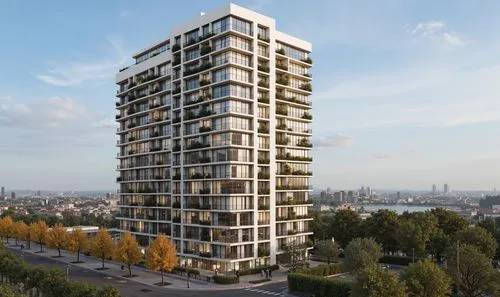 zaha hadid 
پنجره های محدود,tall building with lots of windows next to trees and parking lot,residential tower,urban towers,steel tower,metal cladding,high-rise building,cladding,high rise building,sk