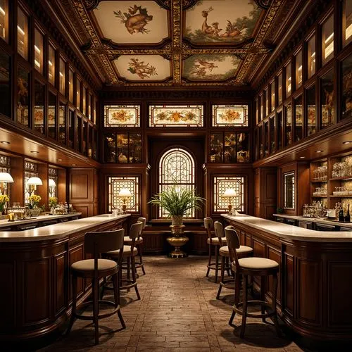 Home Bar Art Nouveau Style Interior Design Ideas