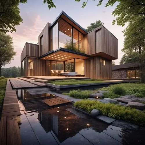 modern house,timber house,modern architecture,wooden house,house in the forest,eco-construction,house by the water,cubic house,cube house,beautiful home,log home,3d rendering,dunes house,wooden constr