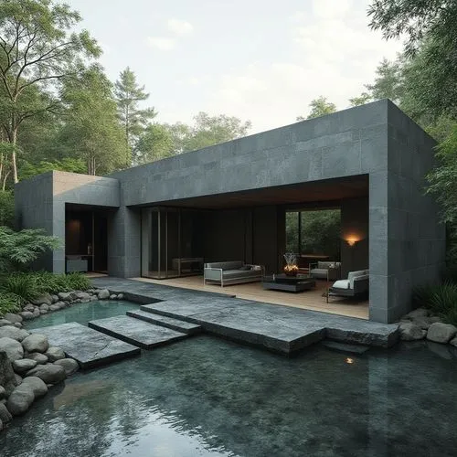 ,a modern house designed like a living area and an outdoor swimming pool,modern house,pool house,modern architecture,forest house,dunes house,landscape design sydney,luxury property,beautiful home,lu