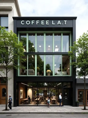 Make a coffee shop outside, call it ‘COFFEELAT’. It is very important to display the correct name on the facade of the building - COFFEELAT (9 litres in English). The establishment should be two-store