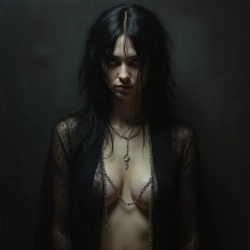 an image of a person that is very big,dark portrait,goth woman,dark angel,dark art,vampire woman,enchantress,mystical portrait of a girl,malefic,temptress,emaciation,enrobed,mourner,woman portrait,sul