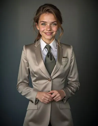 My girlfriend.,a person wearing a suit posing for a pograph,secretarial,businesswoman,business girl,manageress,business woman,sales person,concierges,bussiness woman,real estate agent,secretaria,femal