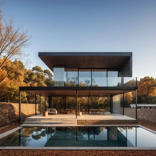 a swimming pool in front of a large house,modern house,siza,dunes house,modern architecture,cube house,pool house,Photography,General,Realistic
