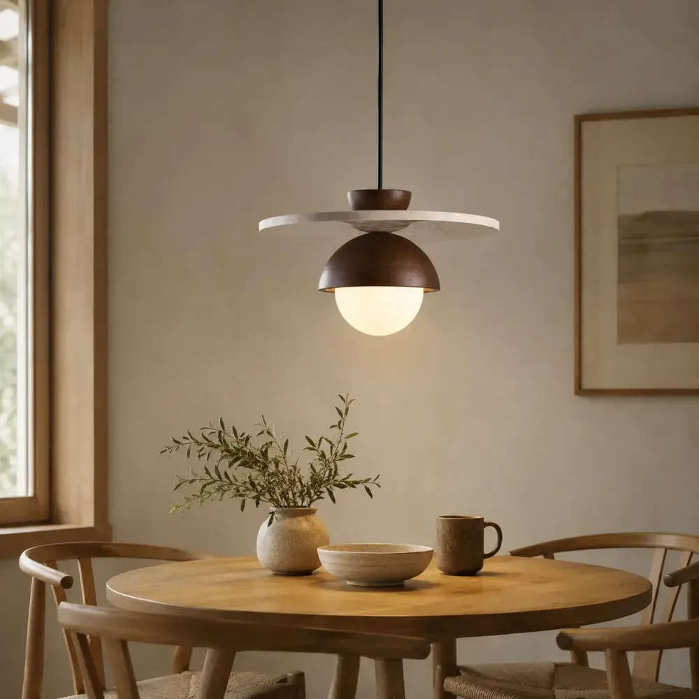 Lunvar Travertine Globe Pendant Light