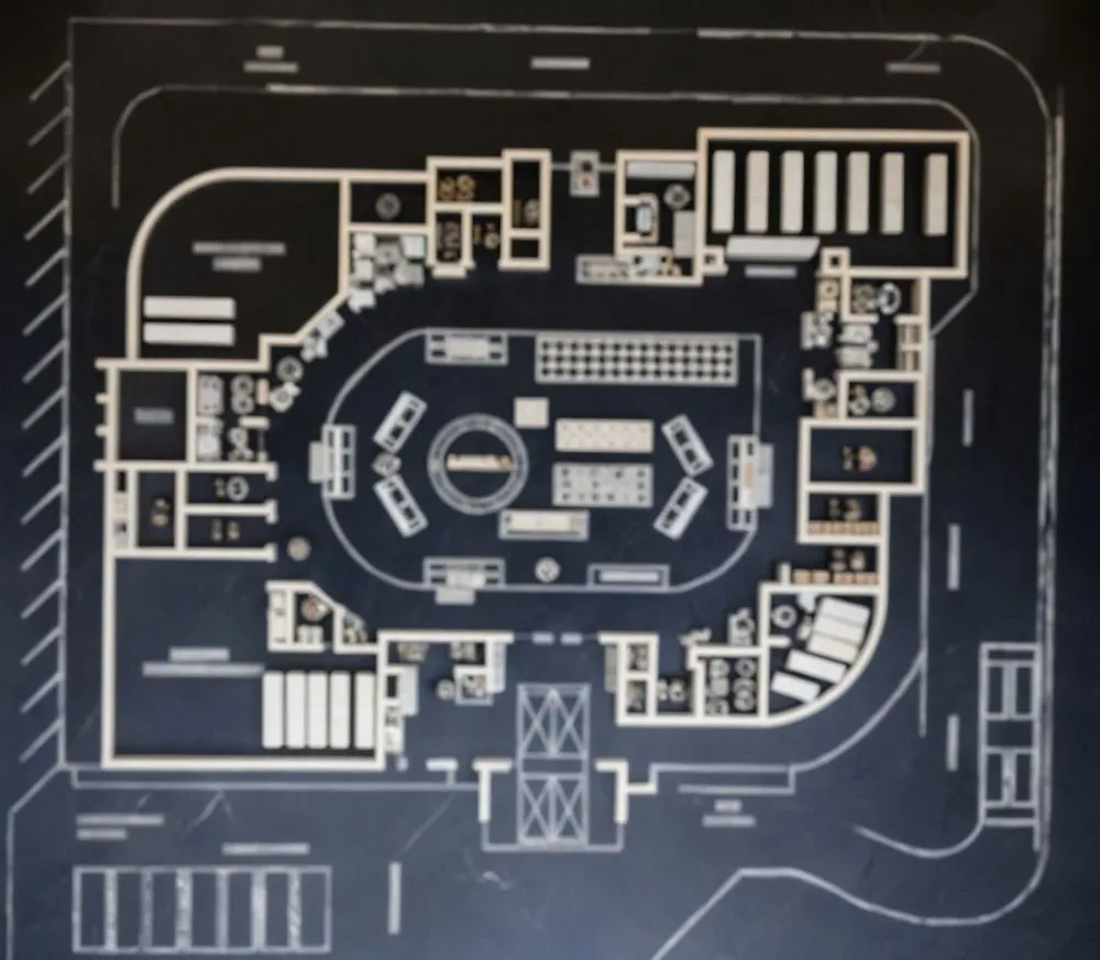 a plan of a building on blackboard