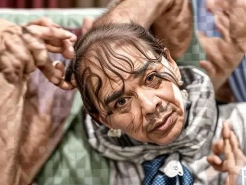 an old man has very long hair and a goatee,kukunoor,brahmanandam,ramanaidu,wasseypur,raghuvaran,reshammiya