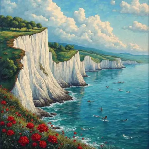 sea gulls flying over the ocean,white cliffs,coastal landscape,cliffs ocean,landscape with sea,sea landscape,panoramic landscape,cliffs,the cliffs,chalk cliff,limestone cliff,landscape,red cliff,lands