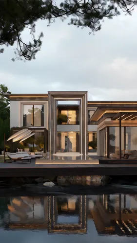dunes house,modern house,cubic house,cube house,modern architecture,mirror house,frame house,contemporary,mid century house,3d rendering,archidaily,residential house,house by the water,glass facade,da