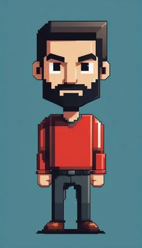 35 YEAR OLD MAN IN RED.,pixel art,pixelgrafic,facebook pixel,pixel,vector illustration,pixel cube,low-poly,8bit,vector art,low poly,retro styled,pubg mascot,pixels,game character,retro frame,3d man,fl