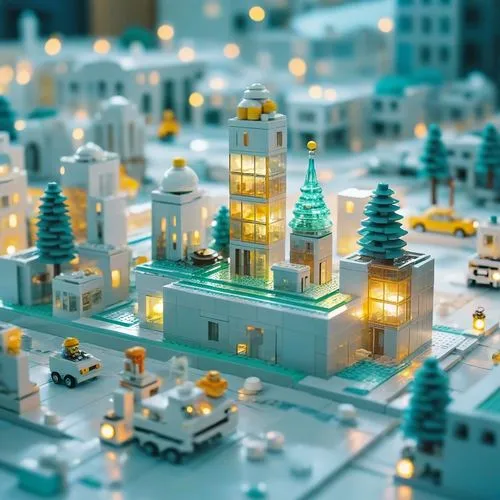 Lego brick scenarios,christmas town,lego city,miniland,christmas village,haramain,microdistrict