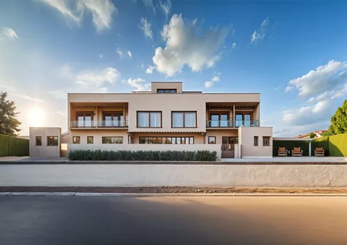 a modern house with grass around it at sunset,dreamhouse,modern house,beautiful home,prefab,mamaia,inmobiliarios