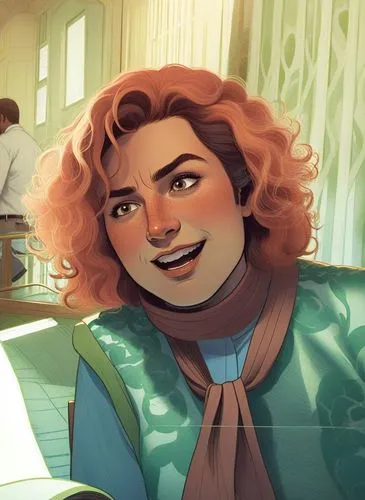 a young woman sitting on the ground in front of a mirror,female doctor,shes,transistor,cartoon doctor,idealizes,begums