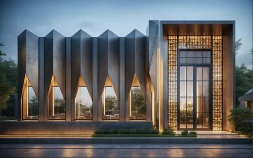 marquee exterior design,a large building that has many windows,glass facade,modern architecture,metal cladding,facade panels,modern house,contemporary,crematoria,cubic house,wooden facade,futuristic a