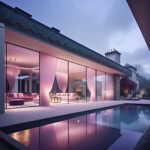 A luxury villa with a large pool