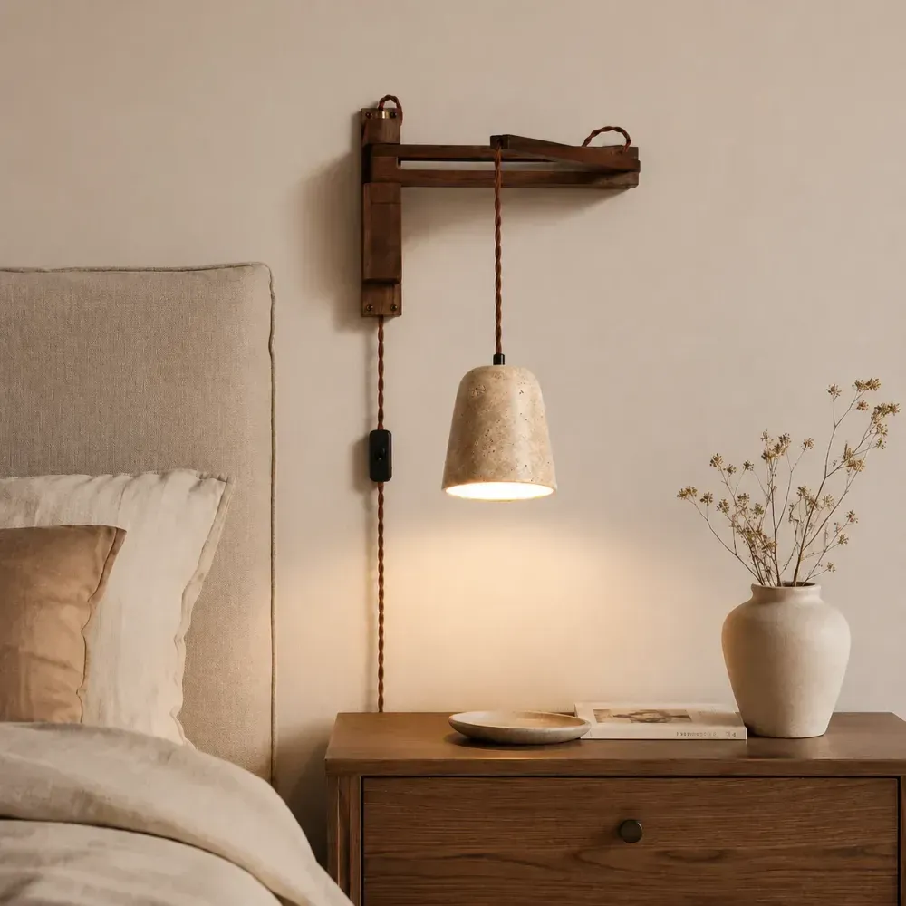 Nerav Wood Plug-in Wall Lamp