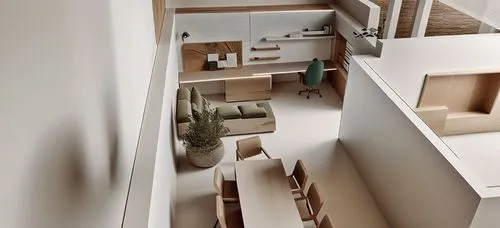 a room with wooden furniture and a desk,an apartment,interior modern design,lofts,model house,loft,penthouses,cantilevers,apartment,multistory,sky apartment,hallway space,shared apartment,home interio