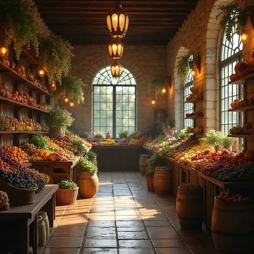 Grocery Store Romanesque Style Design Ideas