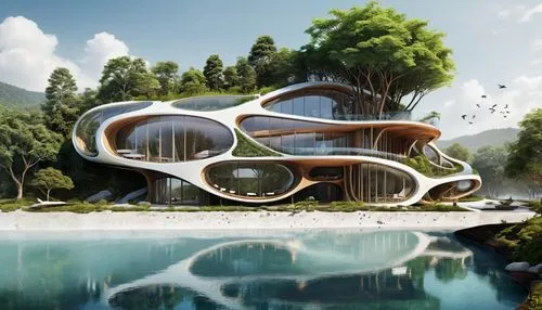 background,futuristic architecture,floating island,floating islands,eco hotel,cubic house,futuristic landscape,cube stilt houses,eco-construction,futuristic art museum,artificial island,dunes house,tr