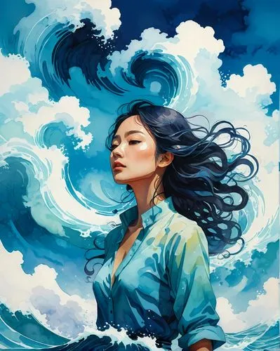 the wind from the sea,katara,haiyan,japanese waves,ocean,ocean waves,japanese wave,tidal wave,ocean blue,korra,little girl in wind,moana,ocean background,sea storm,amphitrite,azure,vietnamese woman,mu