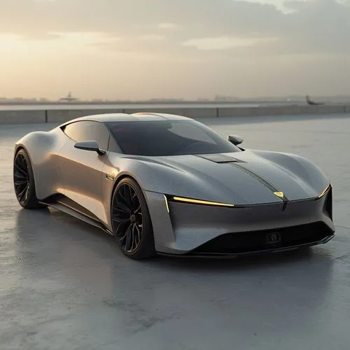A luxury electric sedan with a focus on sustainability and craftsmanship. The exterior features a sculptural, organic design with soft, flowing curves and a unique angular grille pattern. The body is 