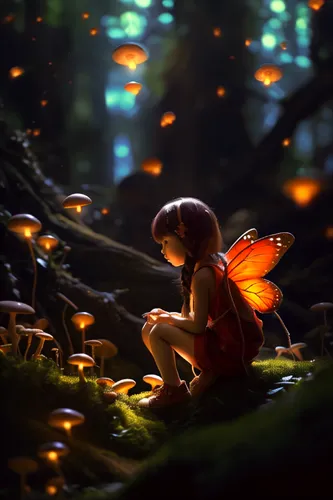 fireflies,little girl fairy,firefly,child fairy,fairies,fairy forest,butterfly isolated,fairy lanterns,fairies aloft,butterfly background,red butterfly,aurora butterfly,cupido (butterfly),faery,fairy,