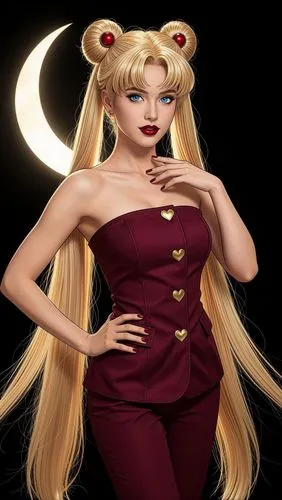 transform female to look more appealing, she is a 19 years old woman.

Transform the image into a high quality 8K  Ghibli illustration.   bright blue eyes and dark red lipstick. Ensure the characters 