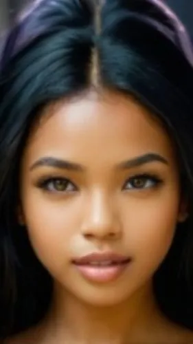 close up of a girl with long black hair and wearing a brown ,lumidee,ethiopian girl,cambodiana,monifa,suhana,indian girl,vrih,marshallese,matangi,pilipina,sanjaya,binodini,hindiyah,thahane,indian woma