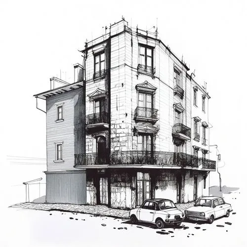 a drawing of an apartment building,facade painting,edificio,frontages,samaritaine,miralles,sketchup,pharmacie,apartment building,an apartment,unbuilt,revit,apartment house,mansard,facades,multistoreye