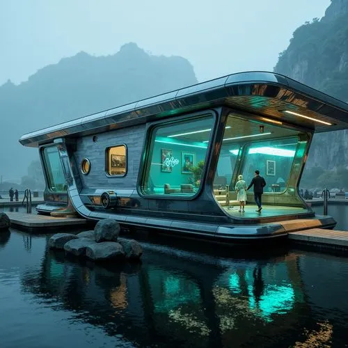Boathouse Futurism Style Architecture Design Ideas