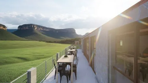 chapada diamantina mountains
,drakensberg mountains,drakensberg,verandah,railway carriage,jungfrau railway,glacier express,clarens,duronto,verandahs,amanresorts,3d rendering,alpine restaurant,hostels,