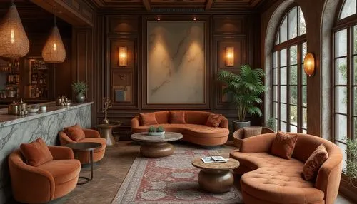 Luxurious velvet fabrics, soft suede upholstery, rough-hewn wooden accents, glossy metallic surfaces, matte ceramic finishes, translucent glass partitions, smooth marble countertops, intricate woven b