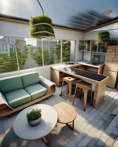 Eco-friendly building,prefab,prefabs,prefabricated,roof terrace,sky apartment,verandah