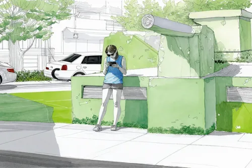 a drawing of a woman sitting on top of a bench next to a street,sun salutation,yoga day,yogic,yoga mat,yoga mats,half lotus tree pose