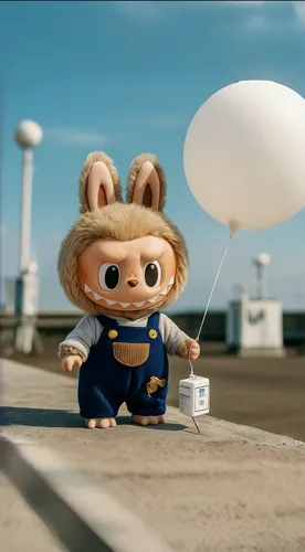 The camera slowly zooms in as the cartoon character nods gently, sways side to side, gives a little hop twice, and finally strikes a confident pose. The entire sequence is lighthearted and natural, wi