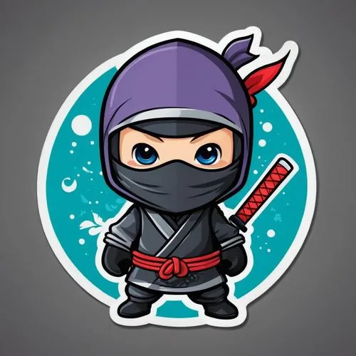 cute ninja,ronin,shinobi,ninja,ninjas,kunai,kuchiki,kenshi,raizo,samurai fighter,kenjutsu,mcninja,hijiki,niten,hattori,assassin,yasuo,uchiha,kiyomasa,katana,kendo,Unique,Design,Sticker