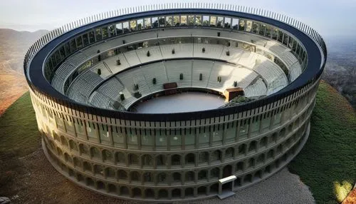 this dome has lots of small circular holes,blavatnik,rotunno,lingotto,futuristic architecture,tulou,bramante,buzludzha,observatoire,rotundo,bocconi,bahai,tevatron,panopticon,antinori,silo,guggenheim m