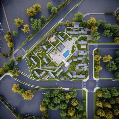 Landscape, Apartments, Top view ,new housing development,3d rendering,paved square,apartment complex,suburban,escher village,bendemeer estates,build by mirza golam pir,aerial landscape,roof landscape,