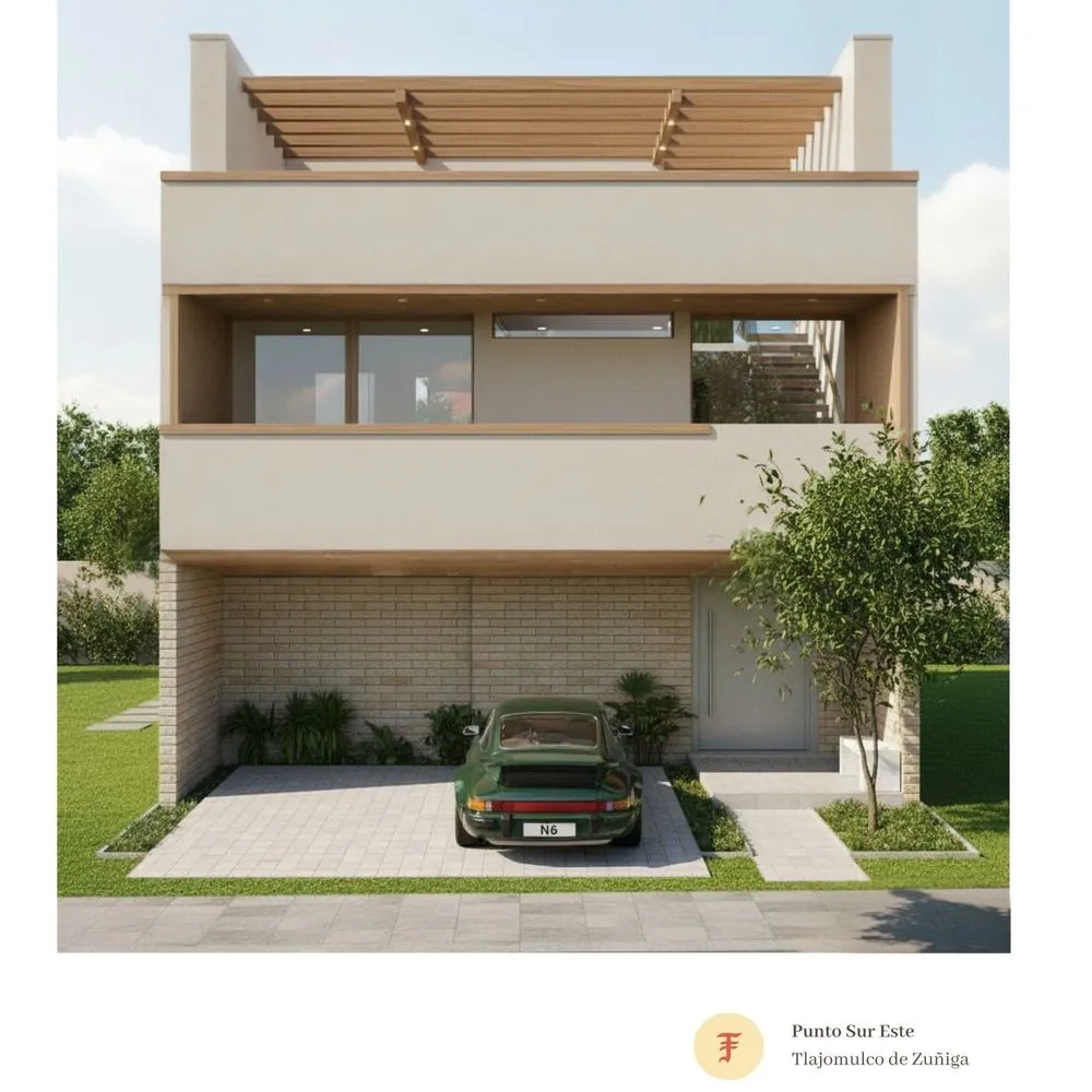 a picture of a car parked outside of a house