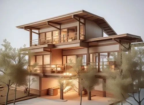this is an image of a very nice house,modern house,dunes house,wooden house,render,two story house,timber house,model house,cubic house,chalet,tree house,modern architecture,frame house,house drawing,