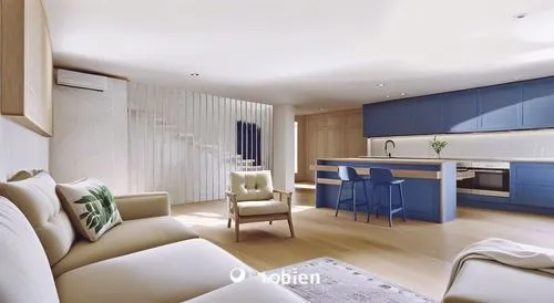 a kitchen, living room and dining area are arranged,modern kitchen interior,kitchen design,modern kitchen,kitchen interior,kitchen-living room,interior modern design,home interior,smart home,modern ro