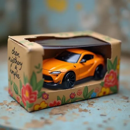 car toy idea,colorfull box,an orange toy car in a small box,matchbox car,toy car,model car,wooden car,toy cars,cartoon car,miniature car,miniature cars,matchbox,macro car photography,model cars,toy ph