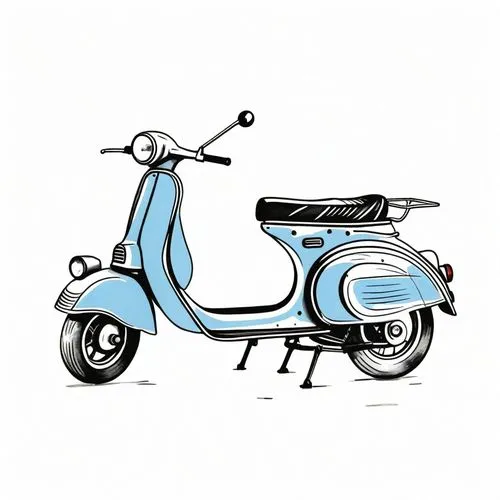 Transportation Colorful Illustration,lambretta,piaggio,vespa,retro 1950's clip art,motorscooter,moped