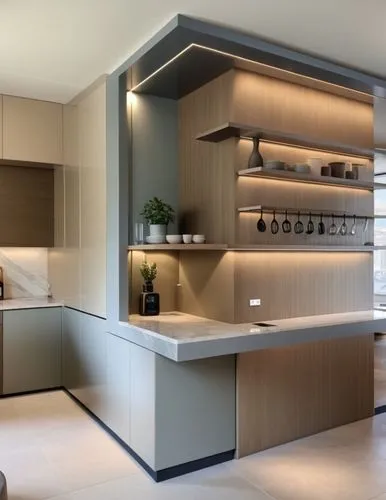 a kitchen with some pots and plates on it,modern kitchen interior,kitchen design,modern kitchen,modern minimalist kitchen,kitchen interior,kitchen cabinet,kitchens,tile kitchen,interior modern design,