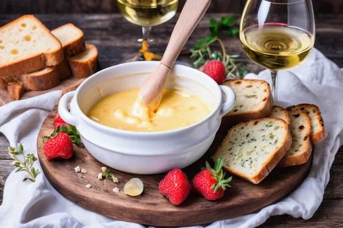 Delicious fondue cheese with bread and white wine. On rustic background stock images,cheese fondue,béarnaise sauce,fondue,camembert cheese,zabaione,emmenthal cheese,velouté sauce,brie de meux,béchamel