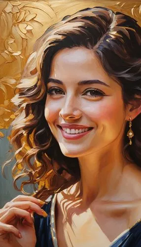 oil painting, artistic brushstrokes, vibrant colors, subtle texture, abstract background, focal point on subject, shallow depth of field, soft lighting, warm color tone, old masters style, ornate gold