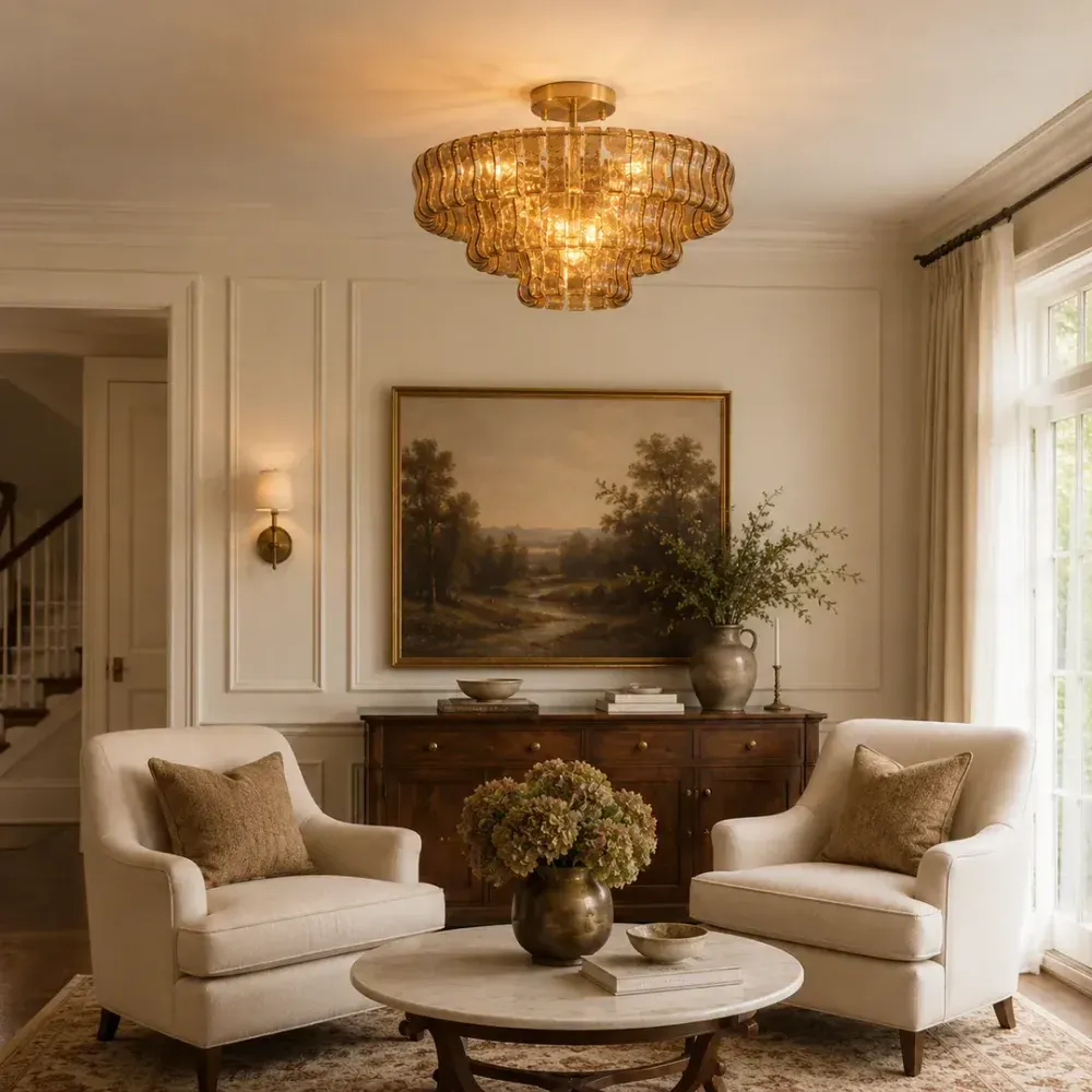 Ghiaccio Murano Glass Ceiling Lamp