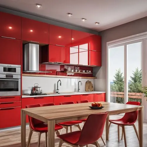 Cozinha moderna com moveis em madeira  , com decoração  em vermelho 
,modern kitchen interior,kitchen design,modern kitchen,kitchen interior,scavolini,search interior solutions,kitchens,contemporary d