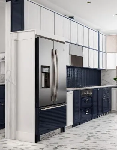 white table and navy blue full 
kitchen,modern kitchen interior,kitchen design,modern kitchen,tile kitchen,kitchen interior,modern minimalist kitchen,kitchen cabinet,big kitchen,dark cabinets,new kitc
